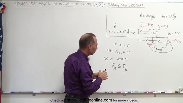 Physics 4.1 Newton's Laws Examples (8 of 25) Spring and Friction смотреть онлайн
