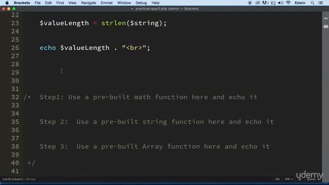 4 Practice Section 5 - PHP BUILT IN FUNCTIONS - PHP COURSE FOR BEGINNERS CMS PROJECT TUTORIAL смотреть онлайн