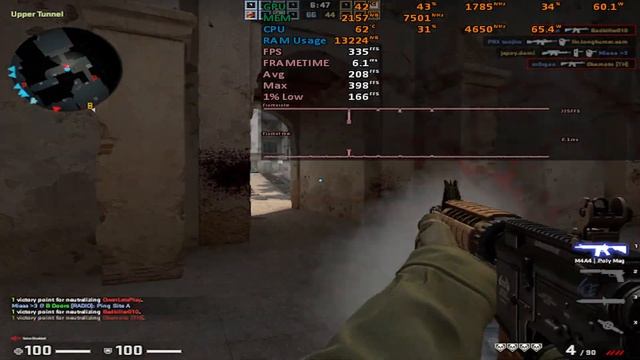 CS GO : RTX 3060 12 GB + Ryzen 5700X : 640 X 480 : LOW SETTTINGS : DUST 2 : CT 2 смотреть онлайн