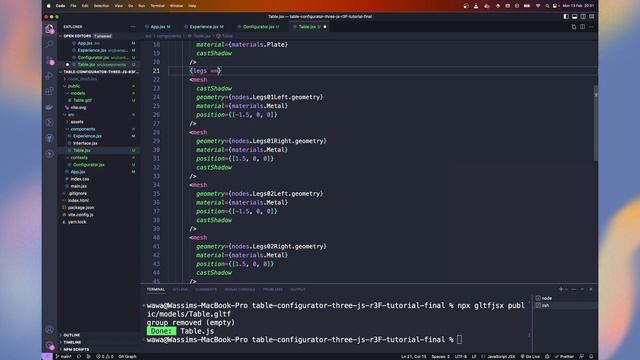 React Three Fiber tutorial - 3D Table Configurator смотреть онлайн