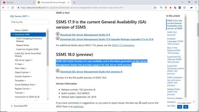 SQL 2019 : SQL SERVER MANAGEMENT STUDIO (SSMS) смотреть онлайн
