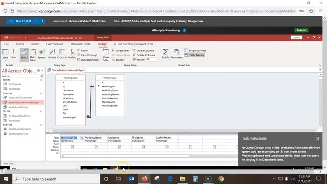 CS110 Access Module 2 SAM Exam смотреть онлайн
