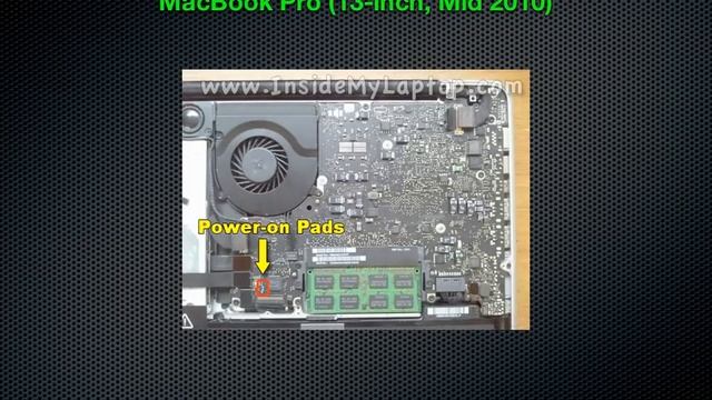 Power-on pads location on MacBook, MacBook Air, MacBook Pro laptops. смотреть онлайн