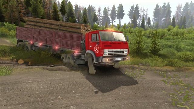 Kamaz 5410 | Transporting Logs | Volcano Map | Spintires