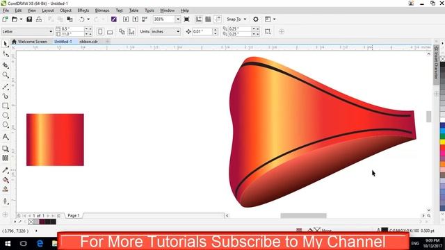 3D Ribbon Designing in Corel Draw смотреть онлайн