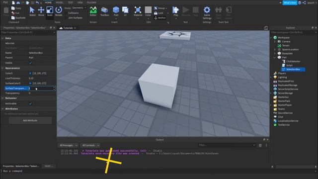 Block Outline Tutorial Roblox Studio смотреть онлайн