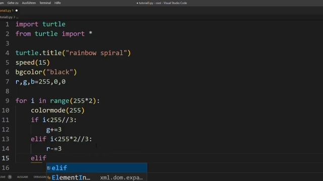 Python Graphics Tutorial 3 | Rainbow Spiral | Regenbogen Spirale смотреть онлайн