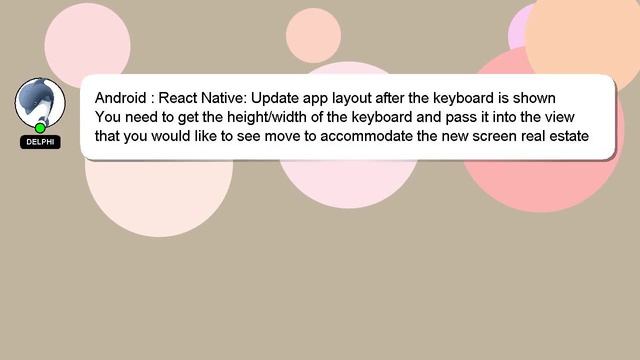 Android : React Native: Update app layout after the keyboard is shown смотреть онлайн