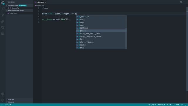 PHP Arrow Functions: Arrow function basics (2/6) смотреть онлайн