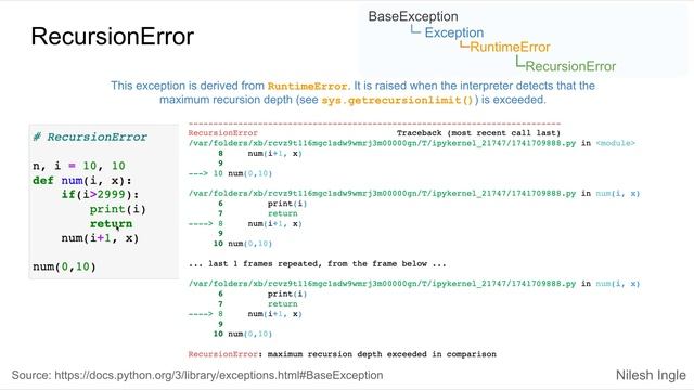 RecursionError | Python | Tutorial смотреть онлайн