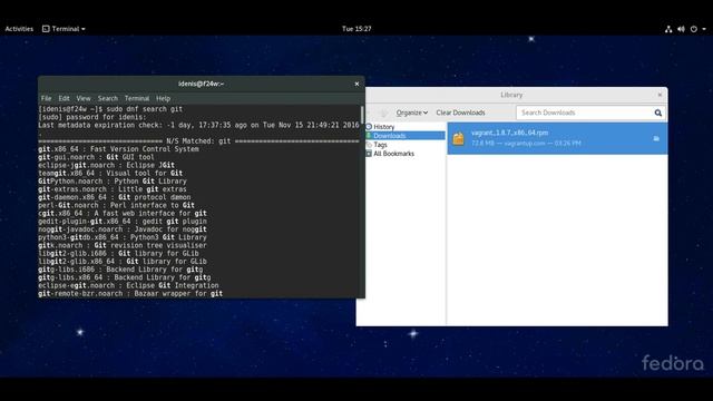 Установка Vagrant и Git в Fedare 24 Workstation смотреть онлайн