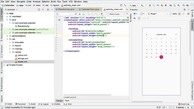 1 Creating the UI and setting up the Calendar View смотреть онлайн