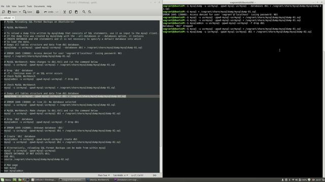 MySQL Reloading SQL-Format Backups on Ubuntu Server #133 смотреть онлайн