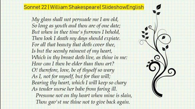 Sonnet 22 by William Shakespeare [Recitation] | SlideshowEnglish смотреть онлайн