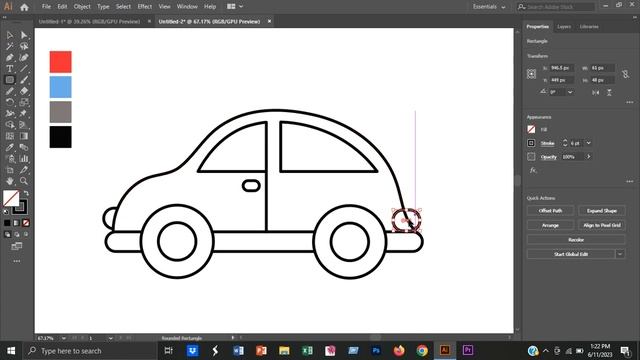 Super Easy Car Icon Design ? | Car Drawing Tutorial For Beginners | Adobe Illustrator CC смотреть онлайн