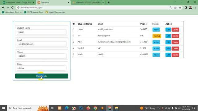 SEIP Bacth-08 (Day-19) Validation Email, Update Data Using Form and Modal PHP With Ajax смотреть онлайн
