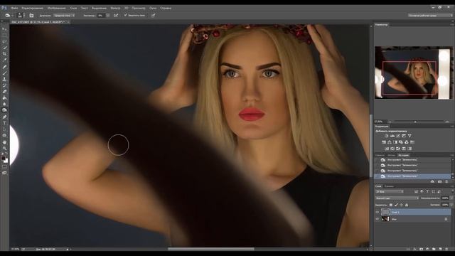 Обработка студийного портрета. Professional Portrait Edit & Retouch - Photoshop Tutorial. смотреть онлайн
