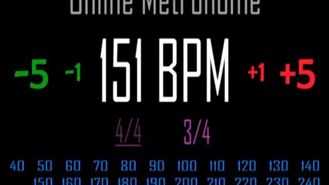 Metronomo Online - Online Metronome - 151 BPM 3/4 смотреть онлайн