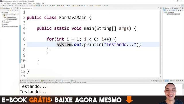 Programação Java: Estrutura de Repetição "For" Explicada (para iniciantes) смотреть онлайн