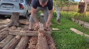 Имитация бревенчатой стены. Стена из горбыля.