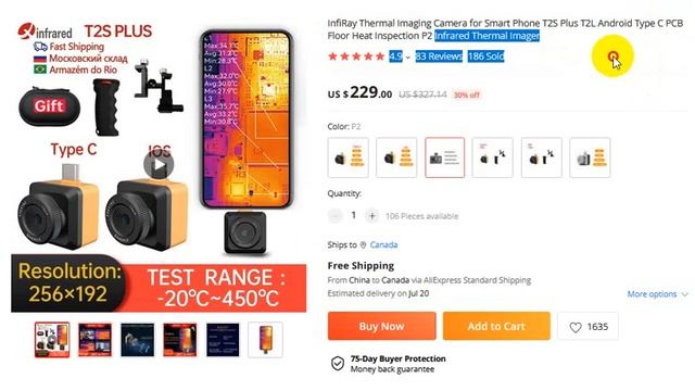 InfiRay Thermal Imaging Camera for Smart Phone T2S Plus T2L Android Type C Infrared Thermal Imager смотреть онлайн