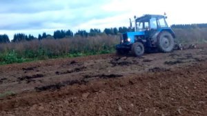 Пахота участка с навозом Мтз 82