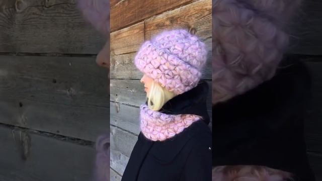 Шапка мохеровая / снуд / варежки смотреть онлайн