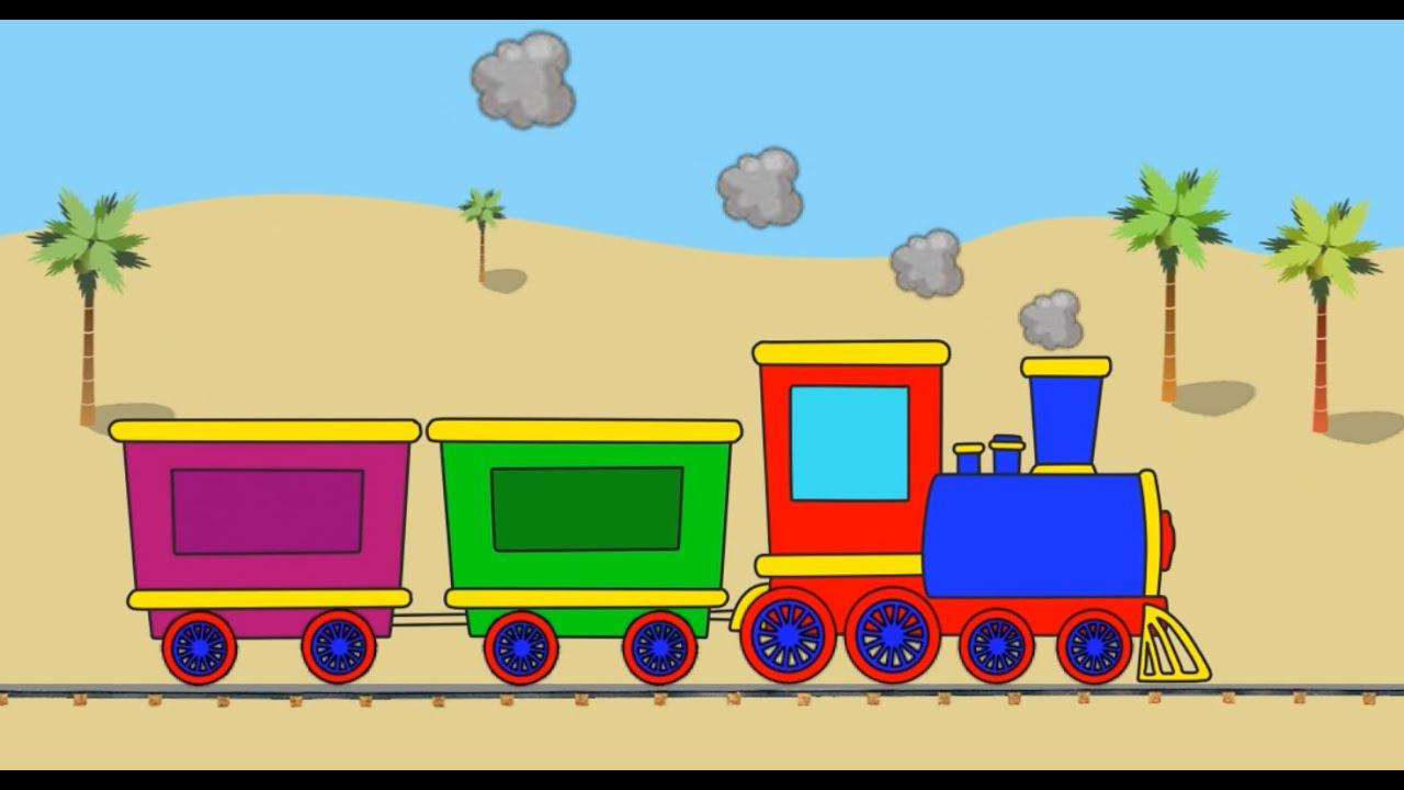 Раскрашиваем вместе. Паровозик. Развивающий мультик. Coloring Together A Locomotive