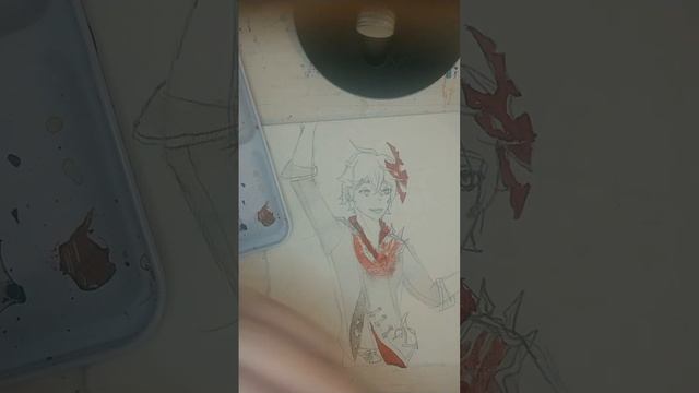 Painting Tartaglia/ Childe/ Ajax from Genshin impact смотреть онлайн