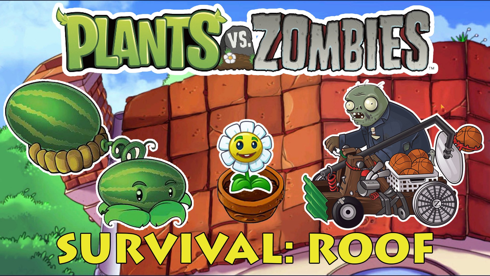 Растения против Зомби Выживание Крыша| Plants vs Zombies Survival Roof смотреть онлайн