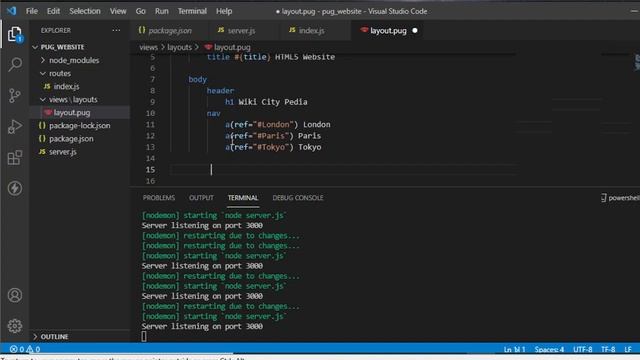 3. NodeJs and PUG Templating смотреть онлайн