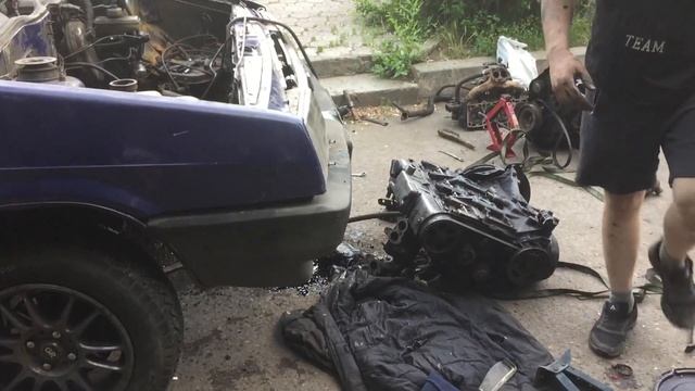 Снимаем двигатель в ручную "Ваз 2109" смотреть онлайн