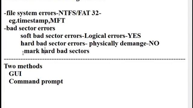 Disk Check/error Checking/chkdsk