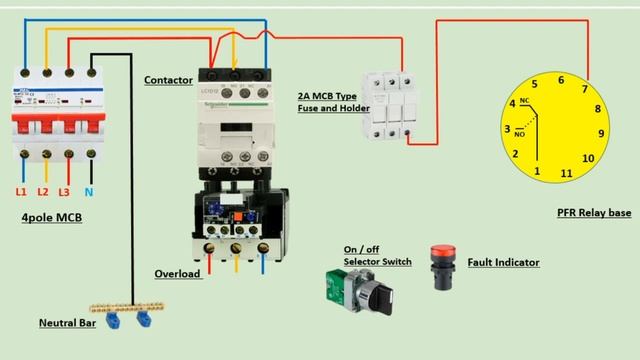 Phase failure relay connection | PFR relay wiring diagram смотреть онлайн