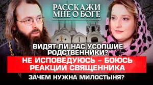 ВИДЯТ ЛИ НАС УСОПШИЕ РОДСТВЕННИКИ?/НЕ ИСПОВЕДУЮСЬ - БОЮСЬ РЕАКЦИИ СВЯЩЕННИКА/ ЗАЧЕМ НУЖНА МИЛОСТЫНЯ?