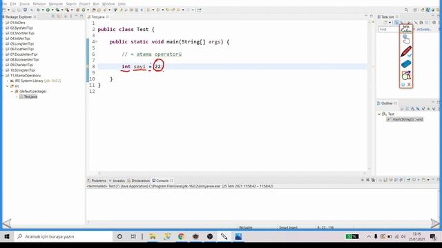 7) Java Dersleri: Atama Operatorü Nedir , Nasıl Kullanılır ? | OPERATORS | EQUALS | JAVA | ECLİPSE смотреть онлайн