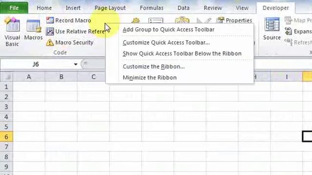 Lesson 1.1 Developer Tab