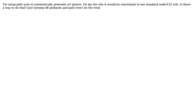 Drupal: How to turn off url aliases on dev site? смотреть онлайн