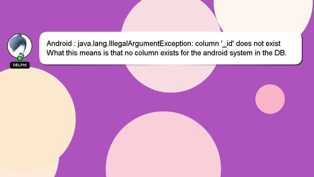 Android : java.lang.IllegalArgumentException: column '_id' does not exist смотреть онлайн