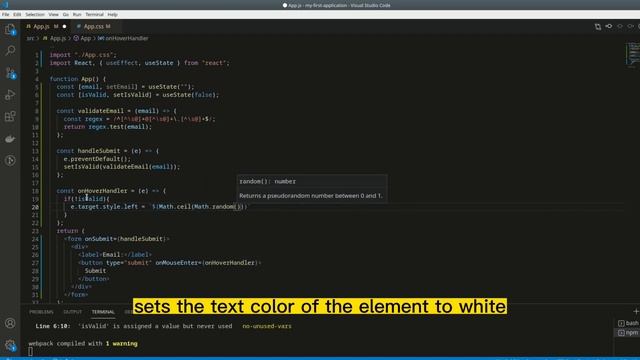 ReactJS button that will run away from the pointer as long as the input is not valid-Run Away butto смотреть онлайн