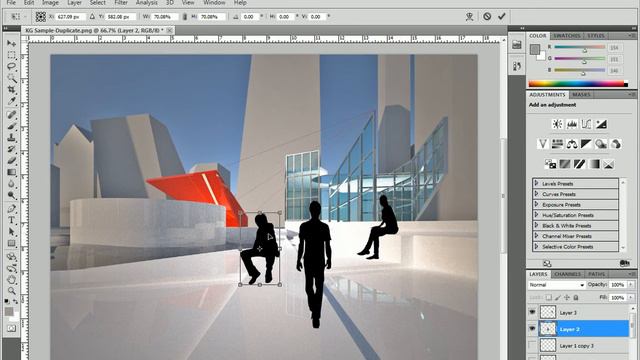 103 - Photoshop - Perspective Silhouettes and Texture Overlays смотреть онлайн