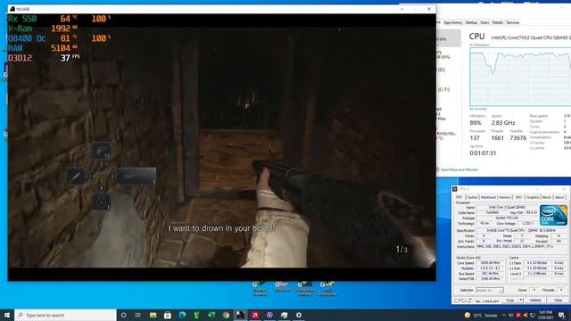 Resident Evil village - Core 2 Quad Q8400 Oc + Rx 550 - 900p смотреть онлайн
