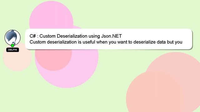 C# : Custom Deserialization using Json.NET смотреть онлайн