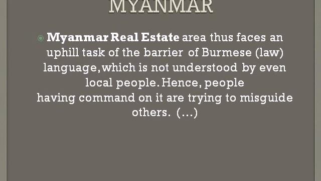 Myanmar Real Estate