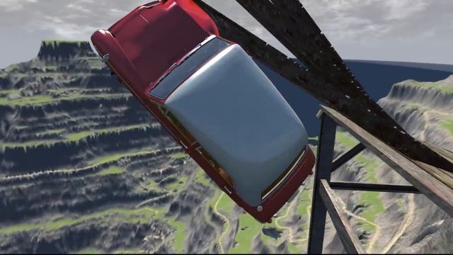 BeamNG drive - Leap Of Death Car Jumps & Falls Into Red Blood смотреть онлайн