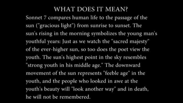 Shakespeare's Sonnet 7
