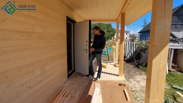 Каркасный дом 7х8 одноэтажный. Теплая дача по адекватной цене. Отзыв нашего заказчика. смотреть онлайн