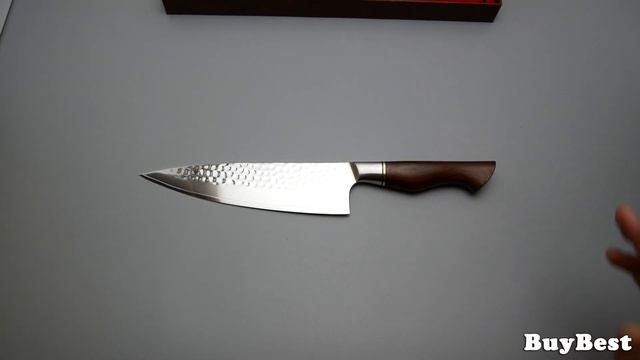 ЛУЧШИЕ КУХОННЫЕ НОЖИ с АЛИЭКСПРЕСС | Кухонный нож HEZHEN из дамасской стали 14Cr14MoVNb | ОБЗОР смотреть онлайн