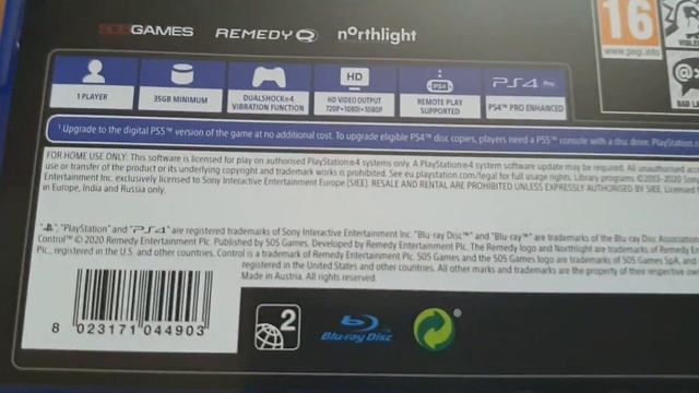 Control Ultimate Edition & Exclusive Pin Badge - PS4 Unboxing