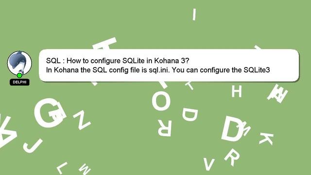 SQL : How to configure SQLite in Kohana 3? смотреть онлайн